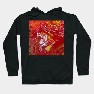 Blood Red with Egg Yolk Acrylic Painting - WelshDesignsTP001 Hoodie